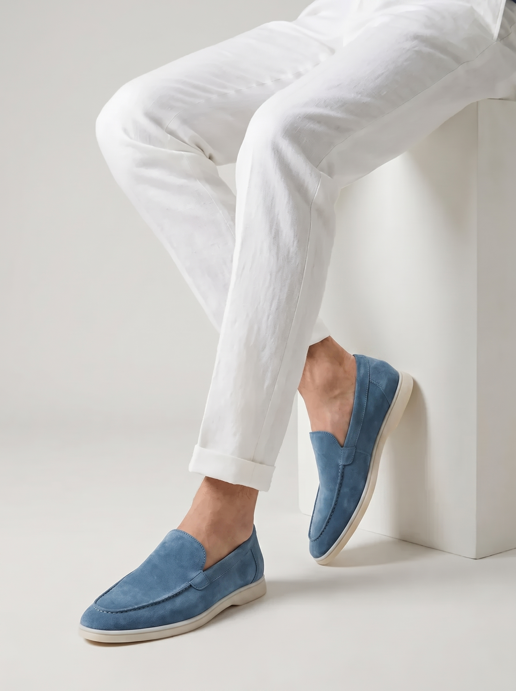 Saphirblaue Yacht-Slipper